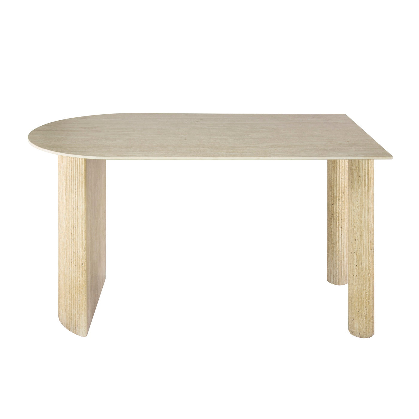 Giga Meubel Eettafel Romano - Off White Keramiek Travertin - 140x80x77cm