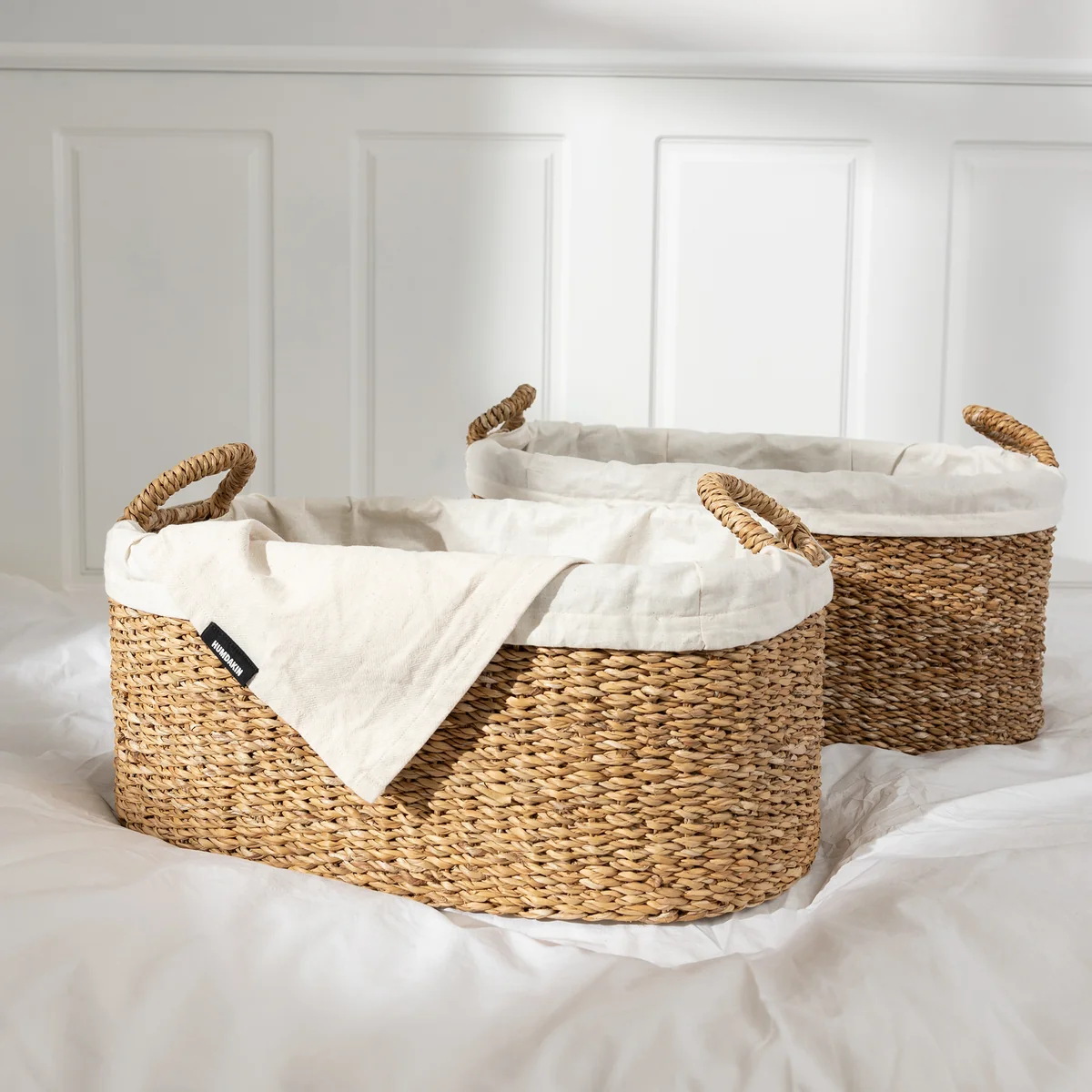 Humdakin - Laundry Wicker Wäschekorb, Seegras (2er-Set)