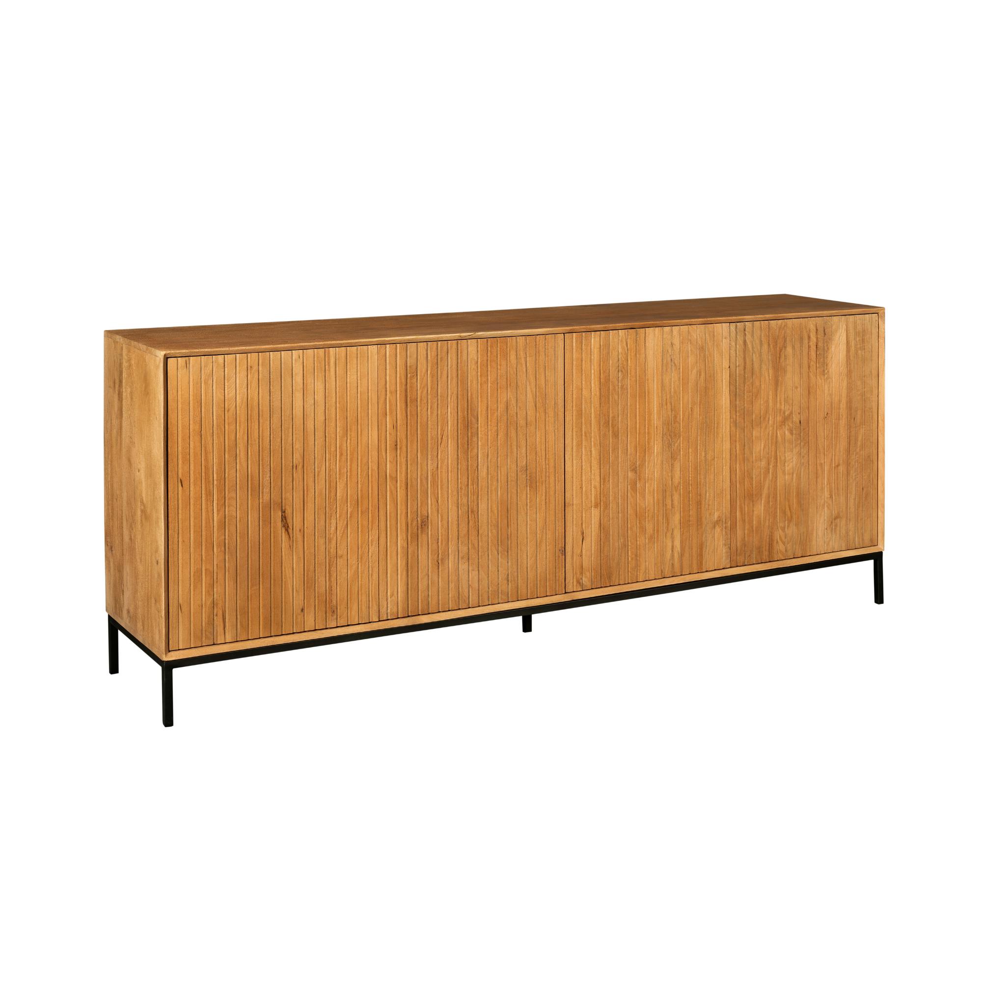 Buffet bois 4 portes rainurées CORTINA