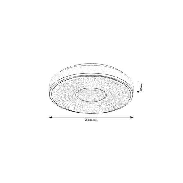 Plafon Sedonaokrągły czarno-biały LED 1x24W 40cm 1830lm IP20 Rabalux