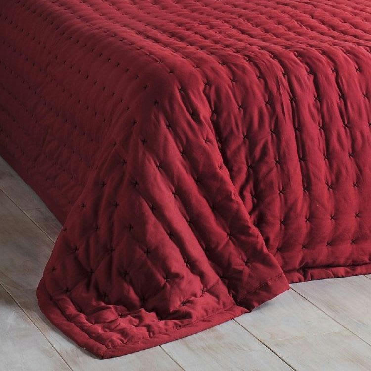 PALOMA - Dessus de lit polyester rouge 150x200cm