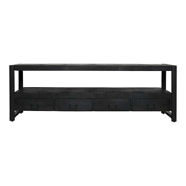 Meuble TV bois noir 4 tiroirs MILORA