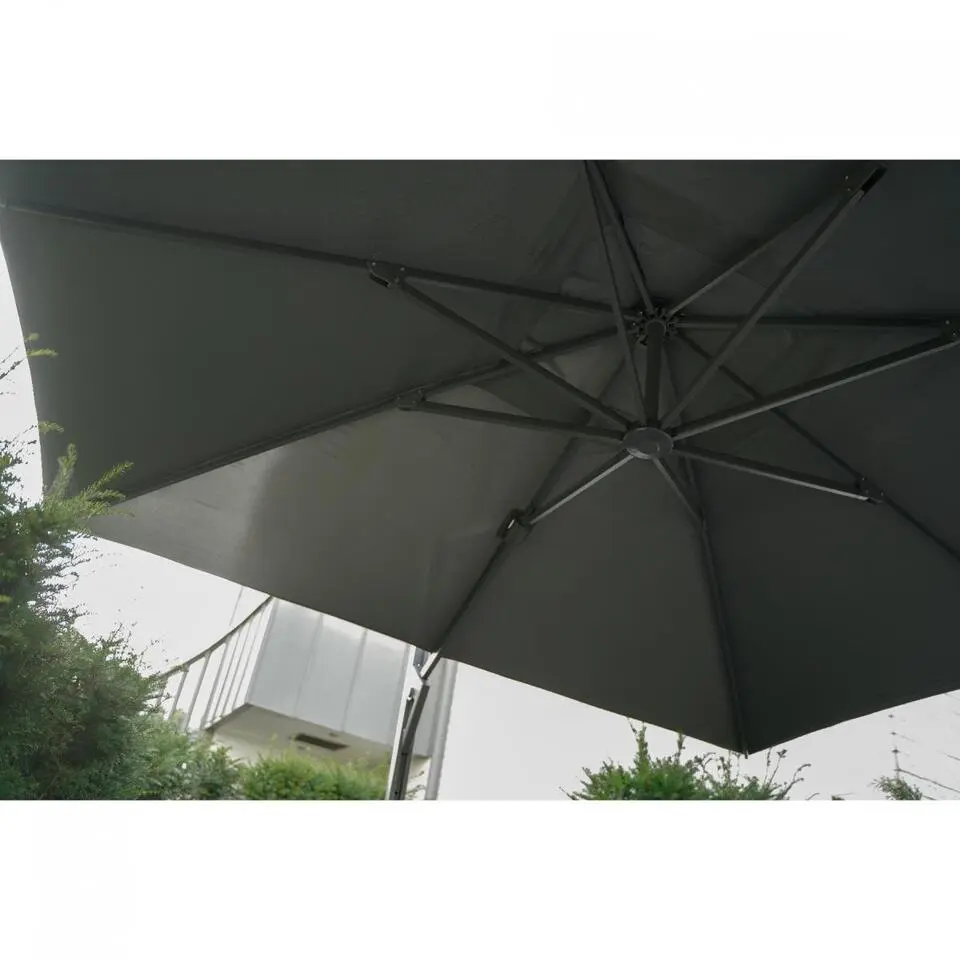 Les - Zweefparasol Taurus 3x3mtr - grijs