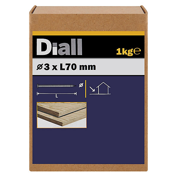 Clous à tête plate en acier galvanisé 3x70 - 1kg