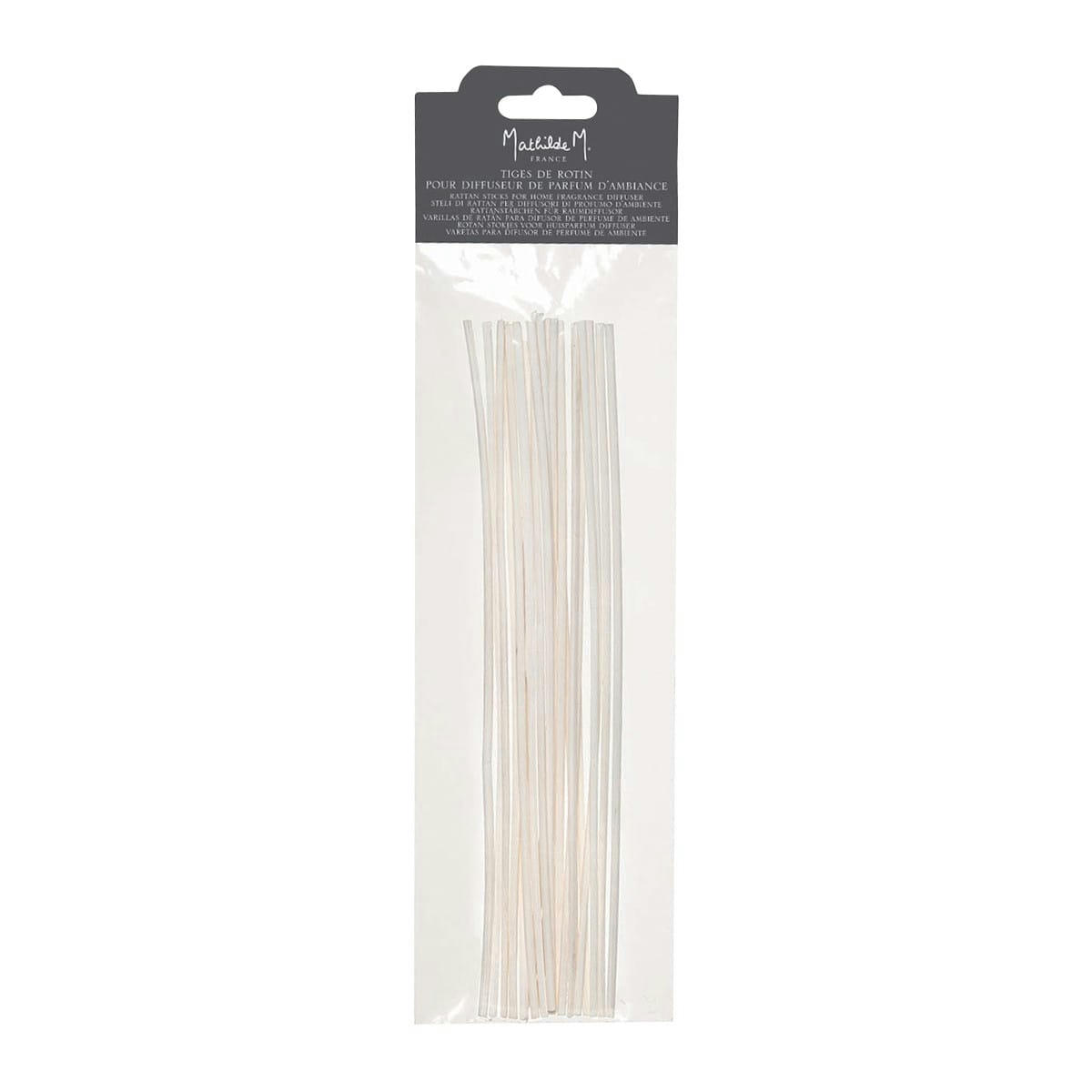 - Sachet de 18 tiges de rotin blanchi 25 cm