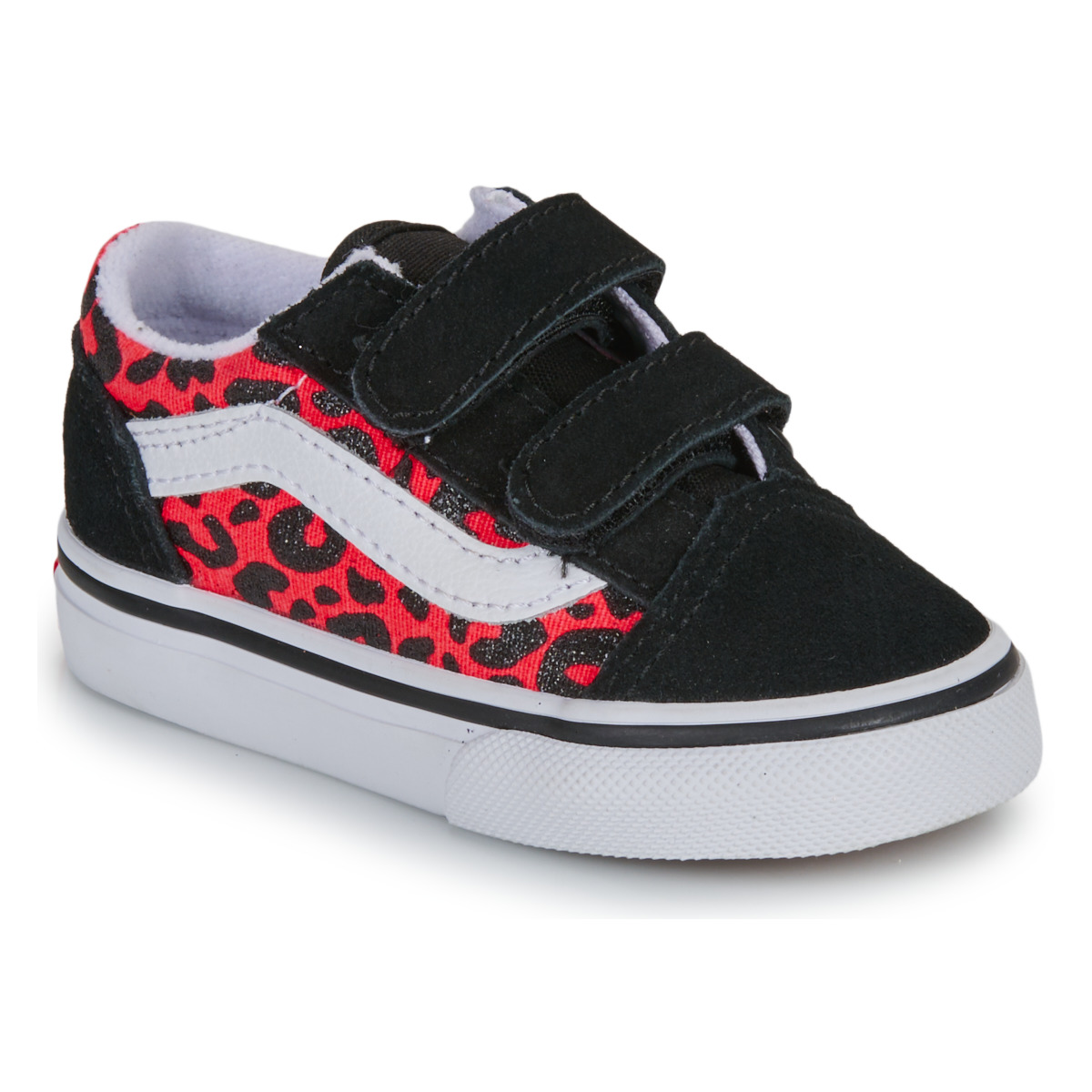 Vans - Old Skool V GLITTER LEOPARD Diva Pink - Black / Pink