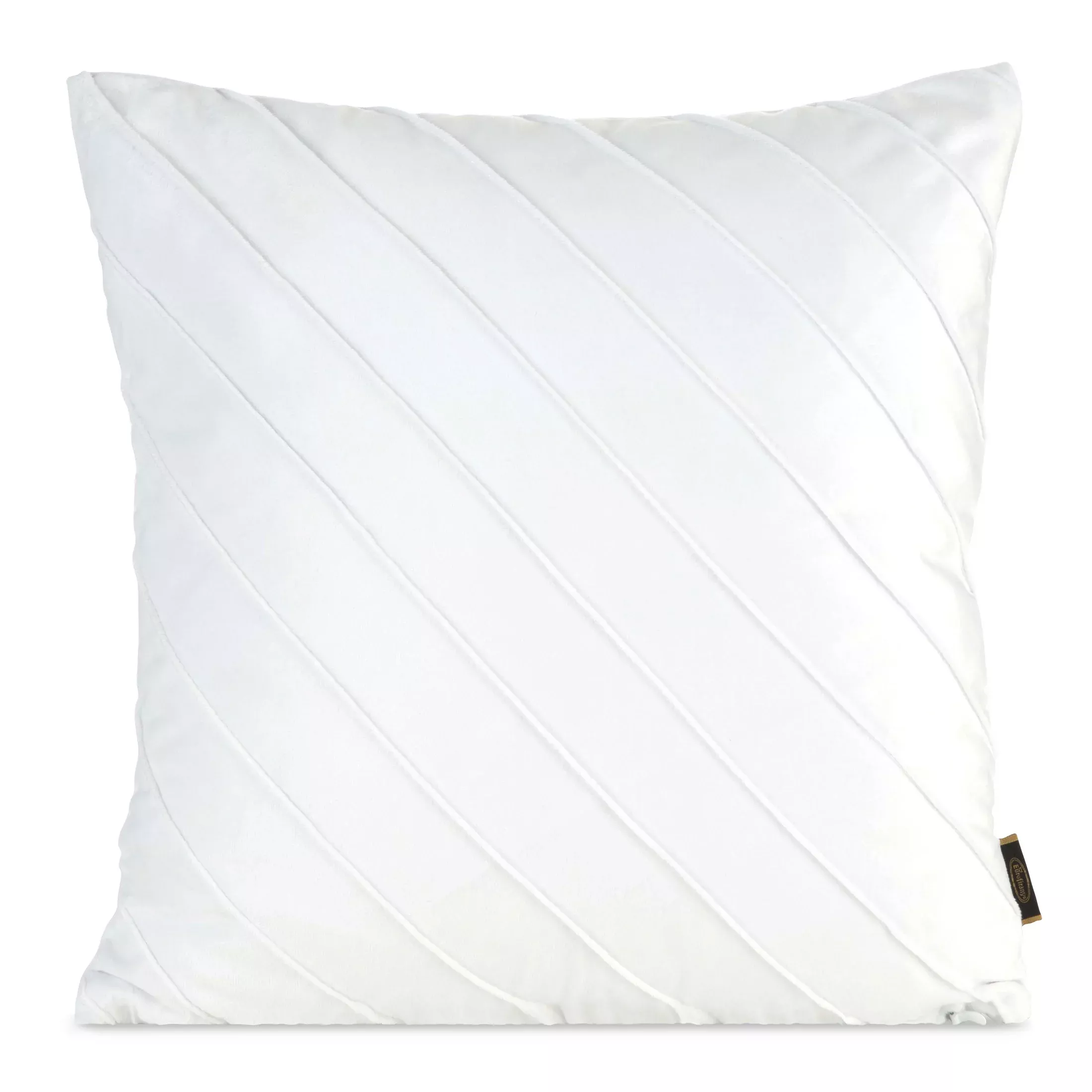 Poszewka na poduszkę 45x45 cm welwetowa biała z geometrycznym przeszywanym wzorem NALA Eurofirany Premium