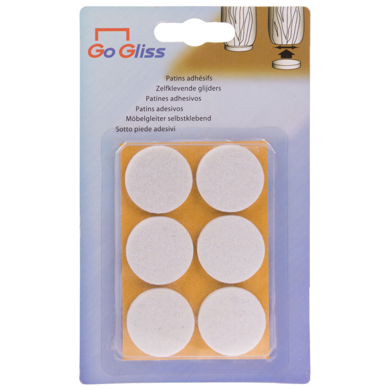 Patin en feutre Standard blanc Ø 28 mm 6 pièces TEKNI-PROTECT