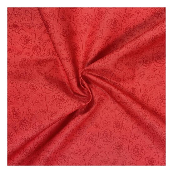 Blush Red Cotton Rose Blender Fabric by the Metre