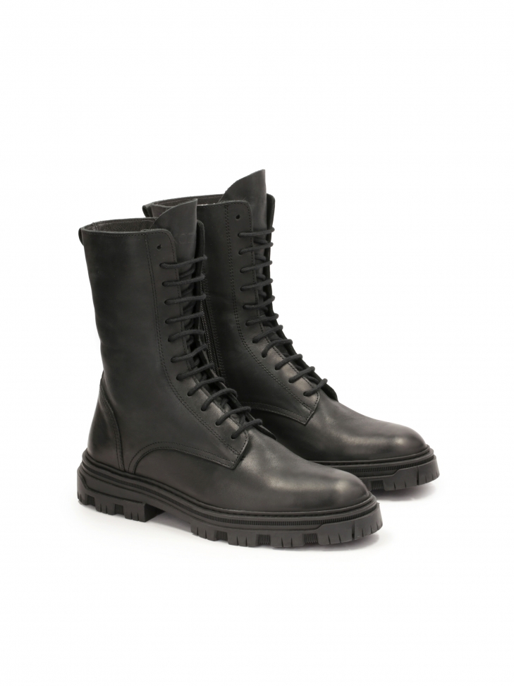 High boots made of natural leather