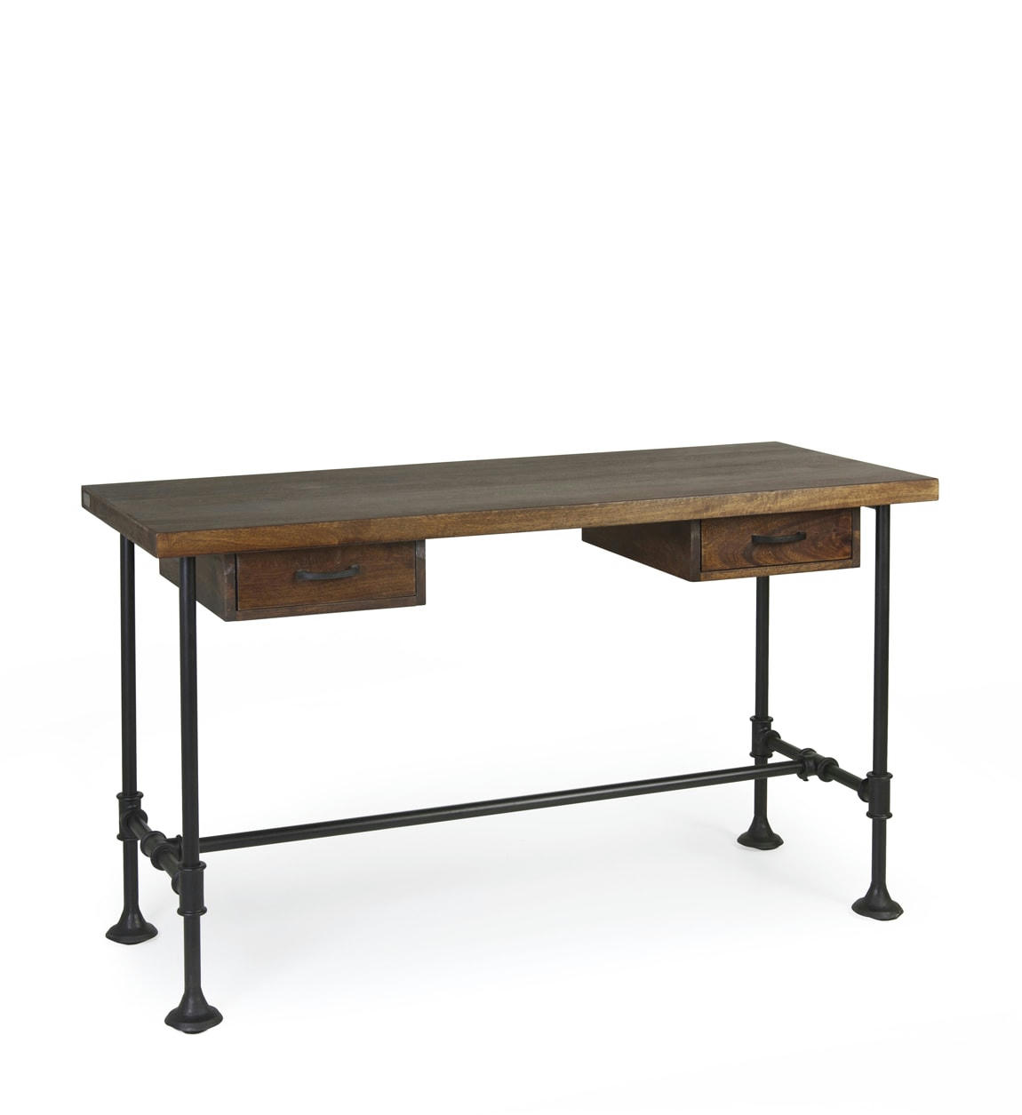 PIPA - Bureau en bois marron et fer noir L 135 cm