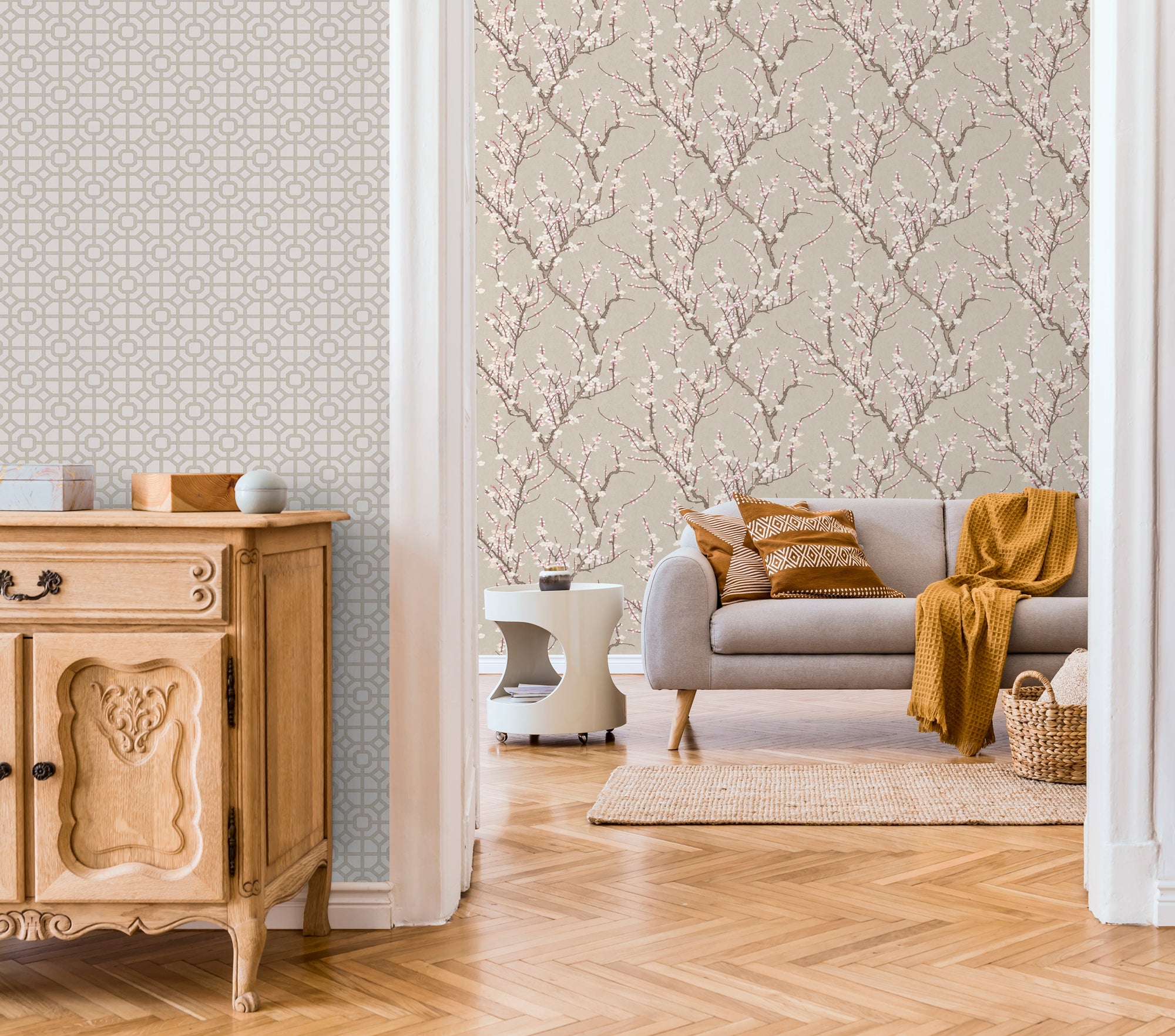 Sanders & Sanders behang geometrische vormen beige - 53 cm x 10 m - 640200