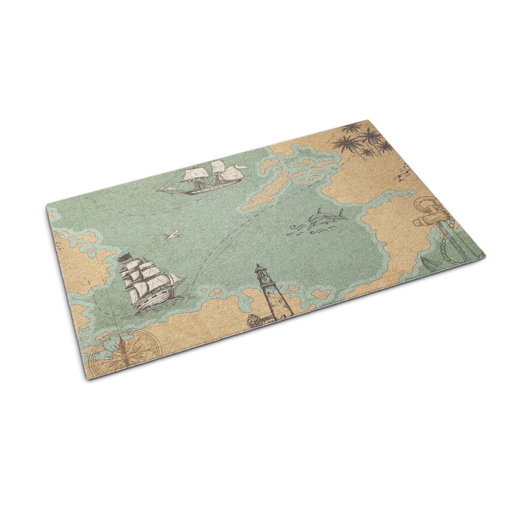 Wycieraczka pod drzwi 60x40 Stara mapa retro wycieraczka Tulup