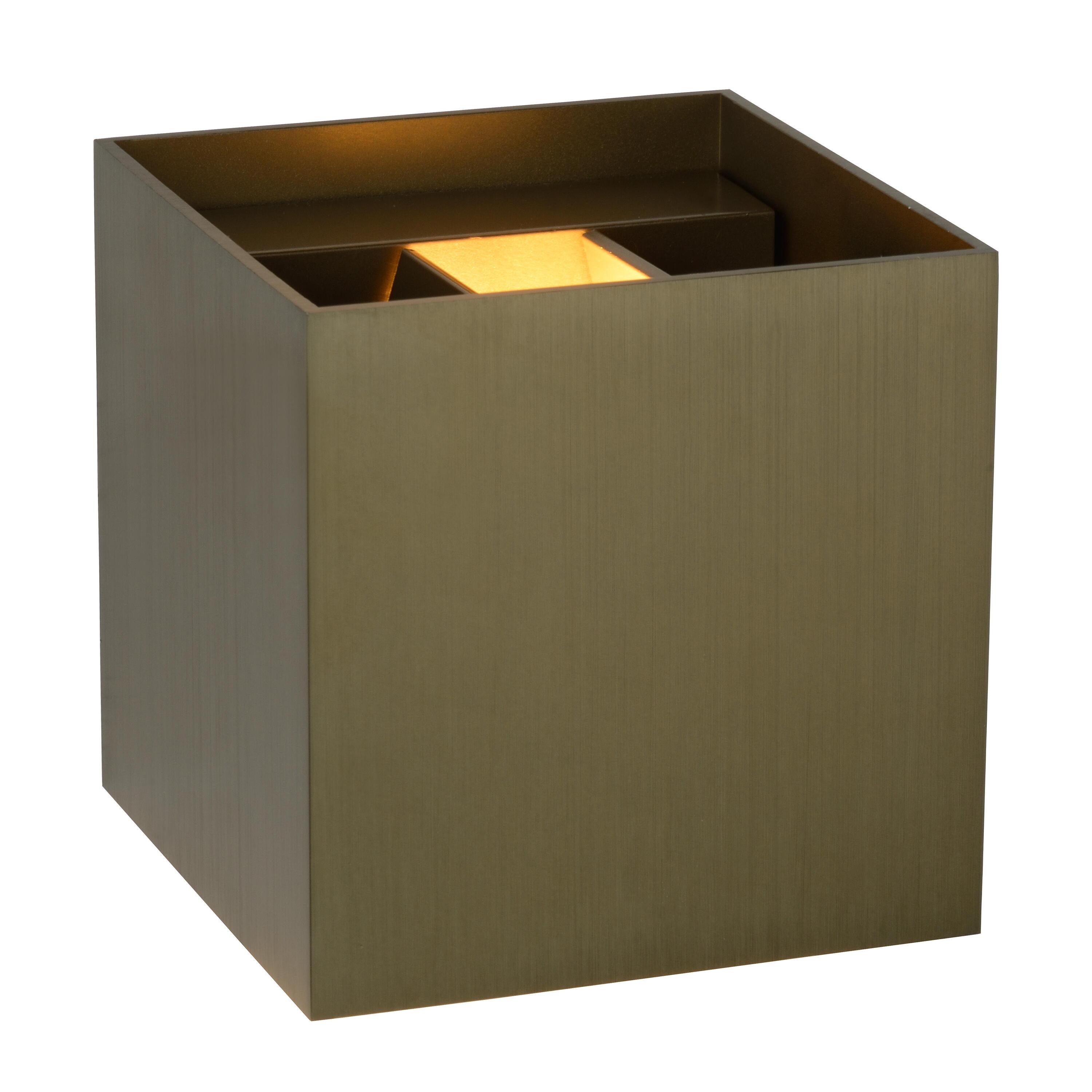 Xio wandlamp vierkant koffie