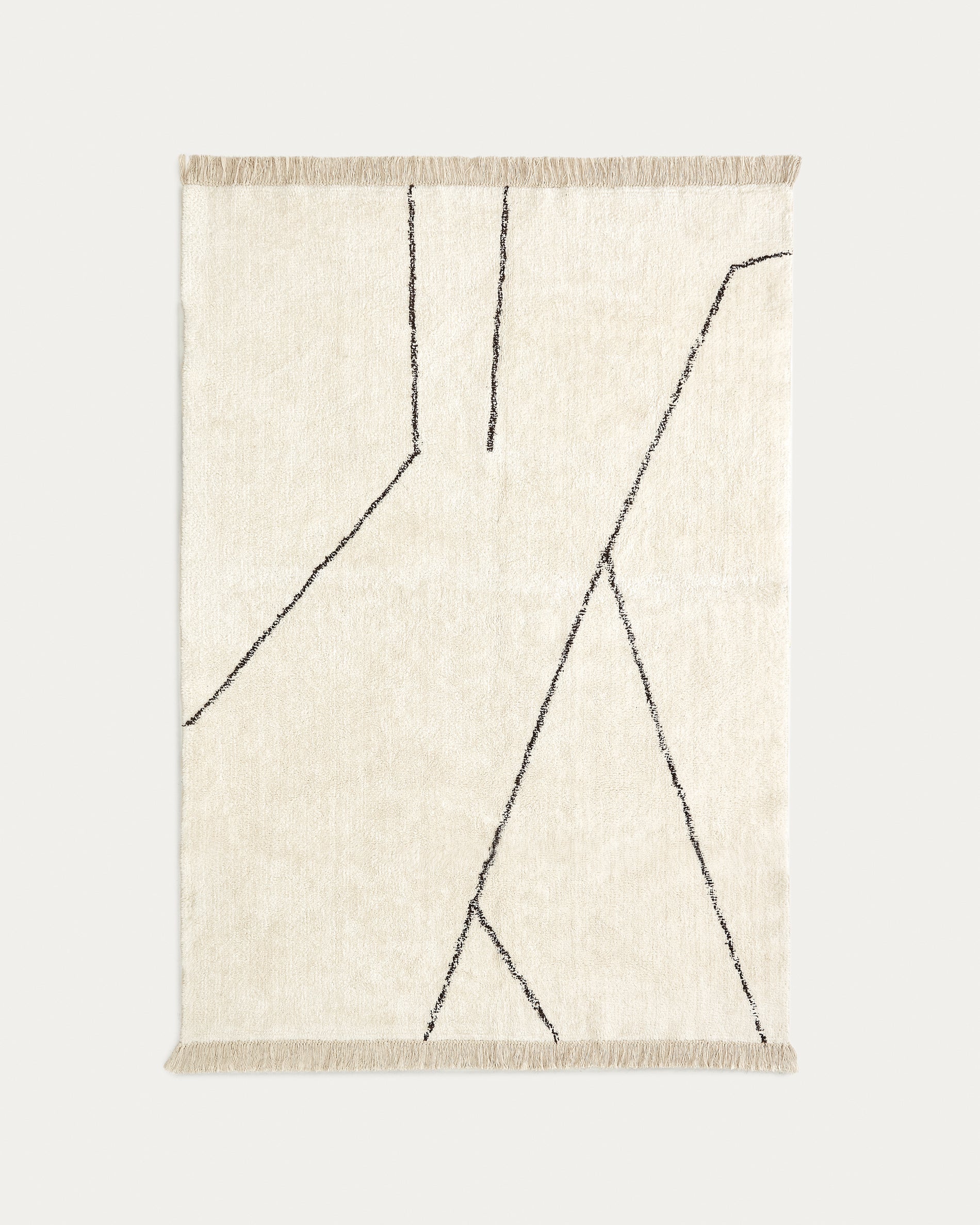 Mijas black and white cotton rug 160 x 230 cm