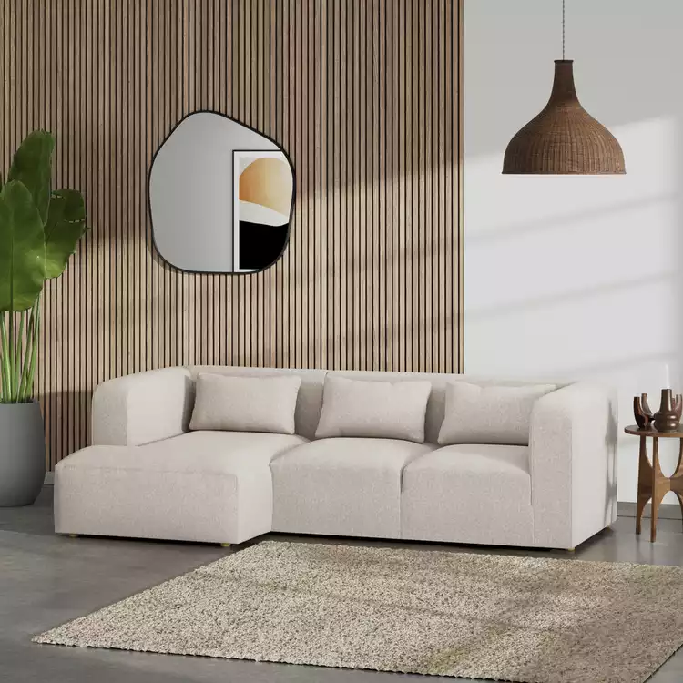 Habitat Lars Left Hand Corner Sofa - Natural - Ash Leg