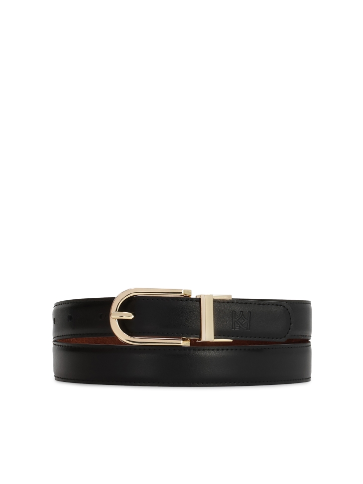 Double-sided suede and smooth leather belt