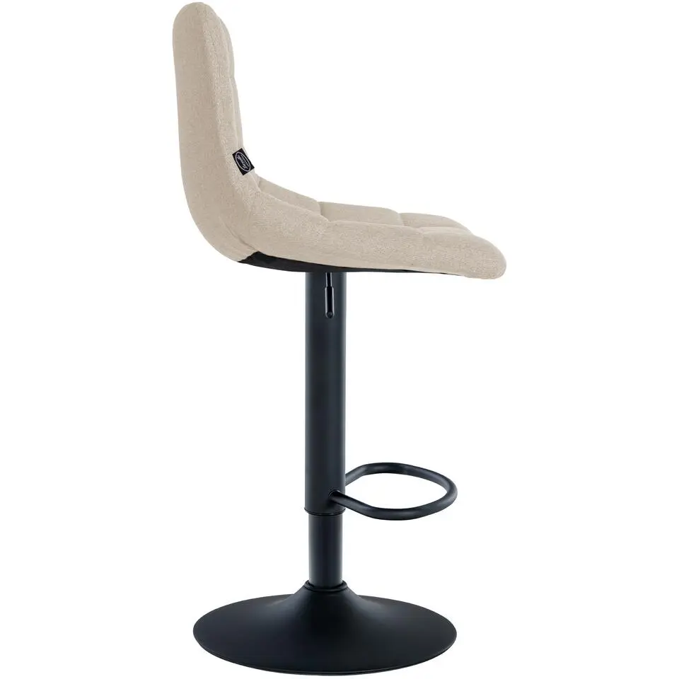 CLP Set van 2 Barkruk Jerry zwart Frame - Stof - creme