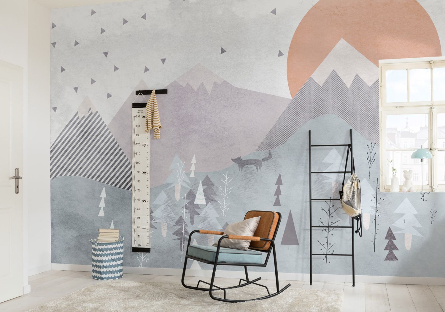 Komar fotobehang berglandschap blauw, paars en oranje - 400 x 280 cm - 610872