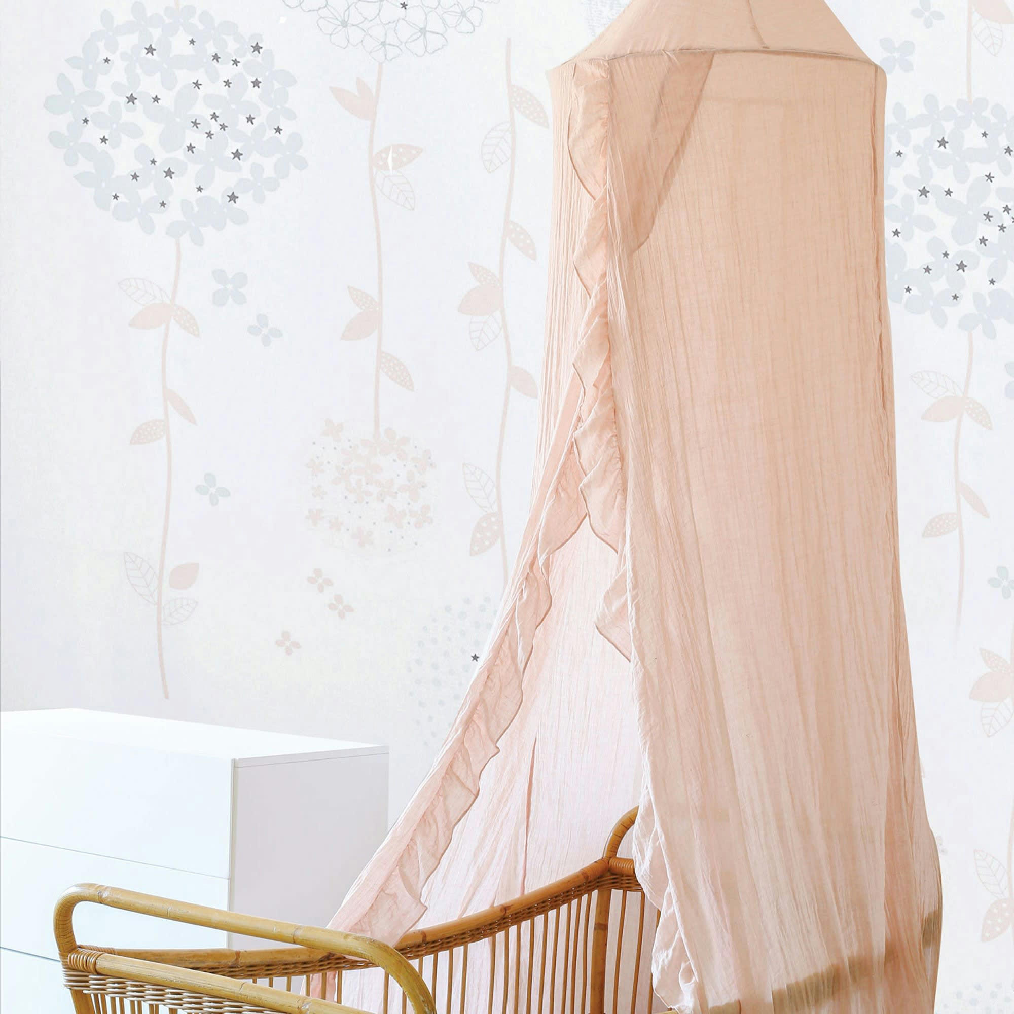 - ciel de lit bébé 60X260 cm Rose