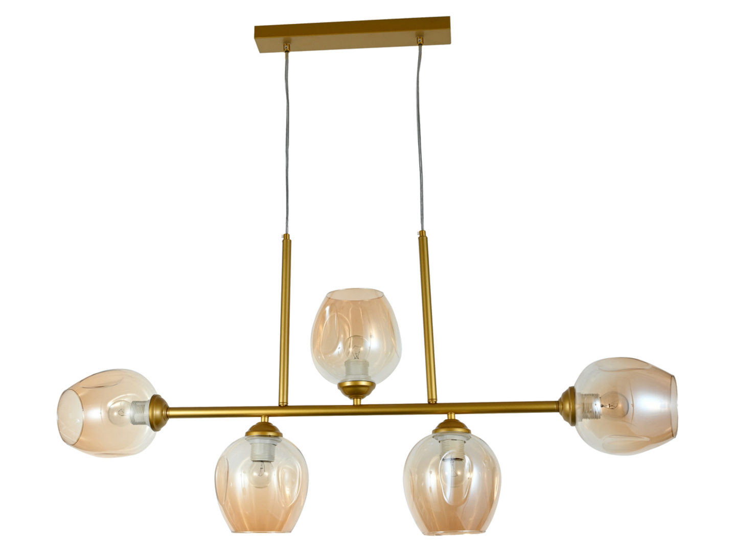 Lampa wisząca Liza 5-punktowa stalowa złota
