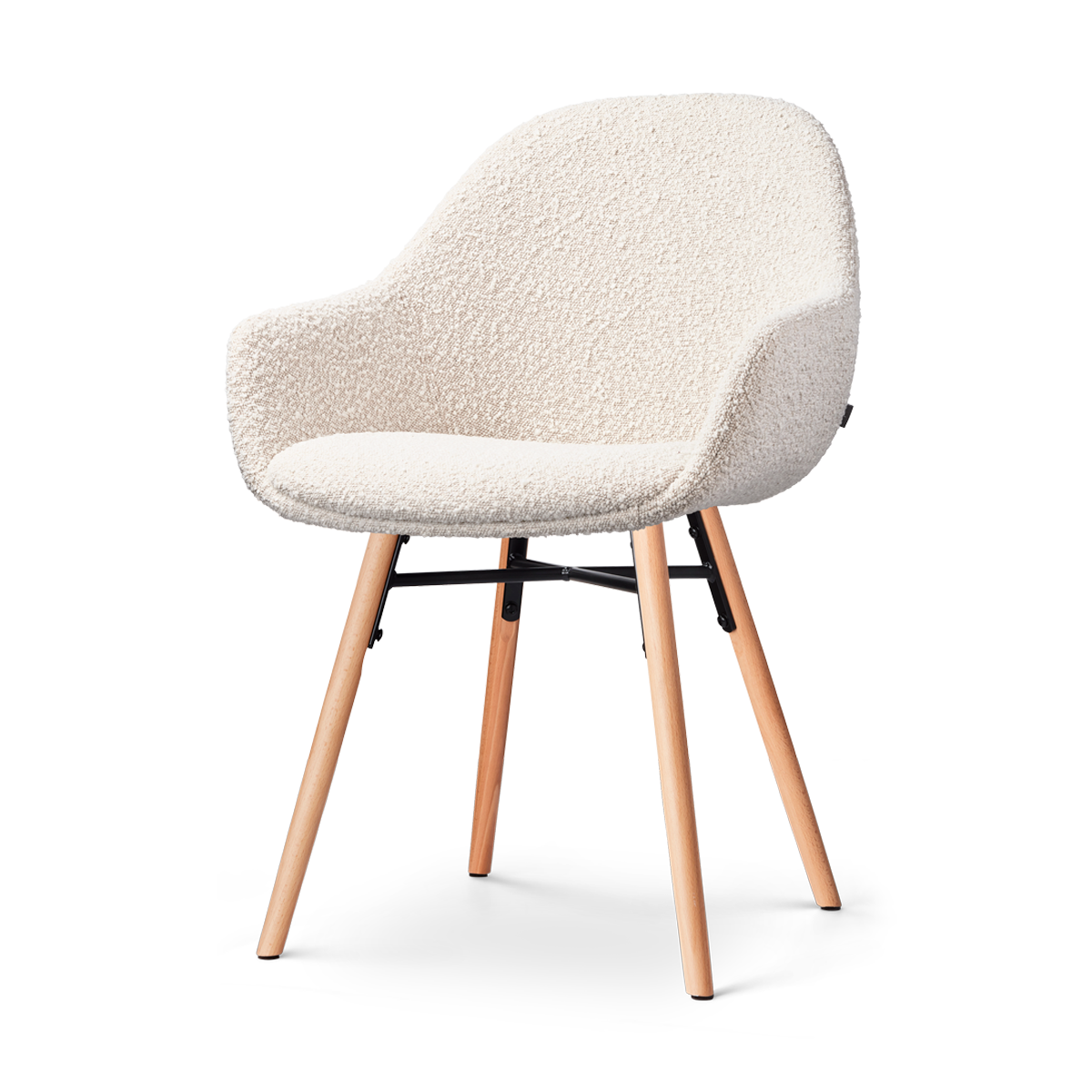 Nolon Nena-Mae Eetkamerstoel Bouclé Beige - Armleuning - Stof