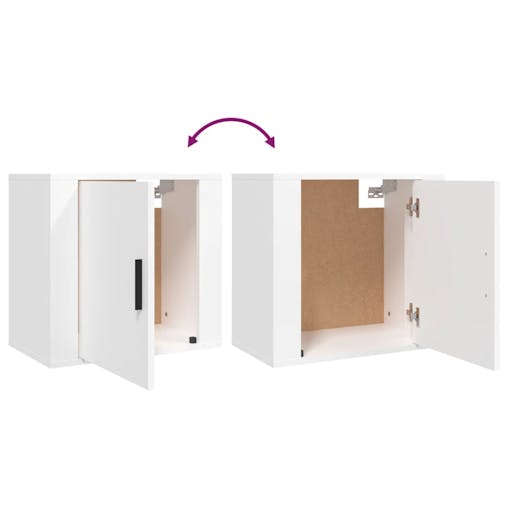 NNEVL Wall-mounted Bedside Cabinets 2 pcs White 50x30x47 cm