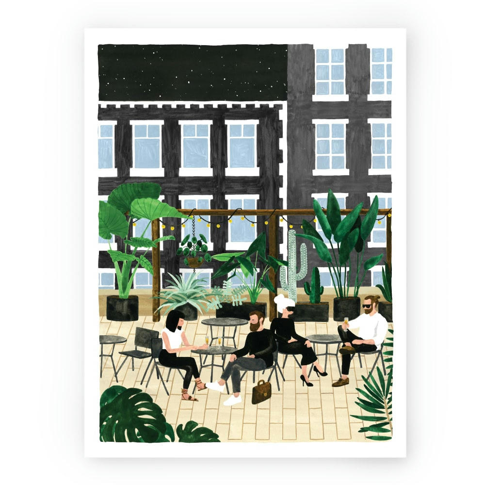 - Affiche illustrée motif Toit-terrasse 30x40 cm