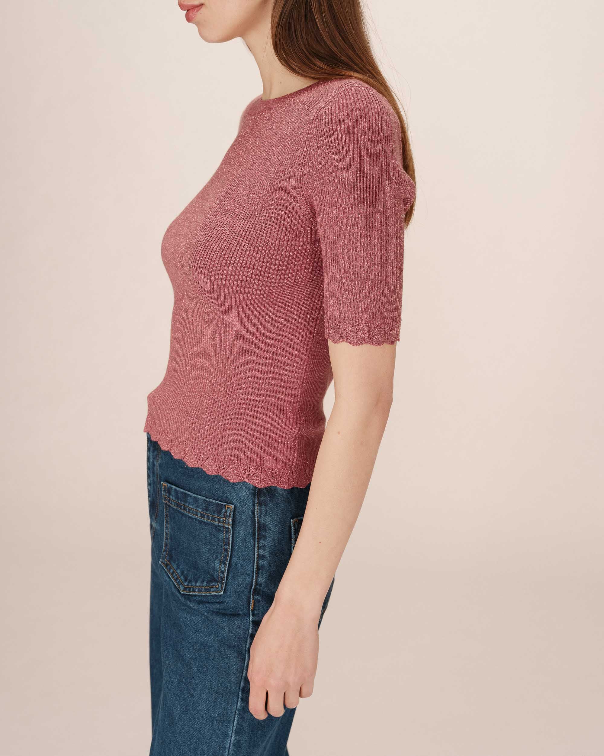 Pull en lurex terracotta Saturne