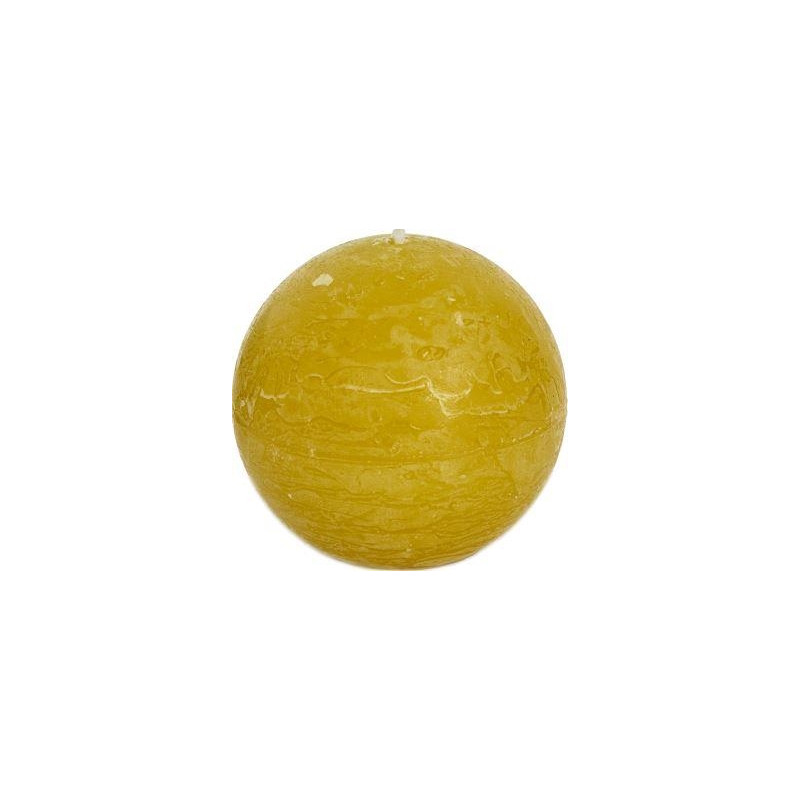Bougie rustique Boule jaune automne Ø 8 cm