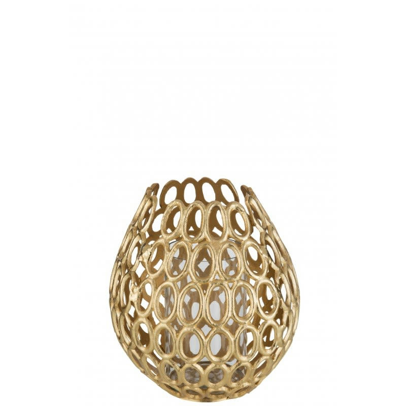 EVA - Photophore cercles alu or H33cm