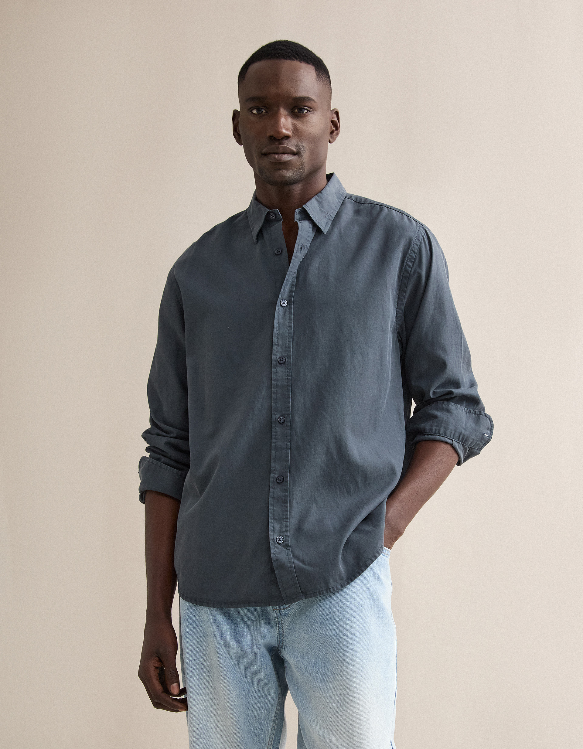 Camisa Liocel, Homem, Azul Escuro
