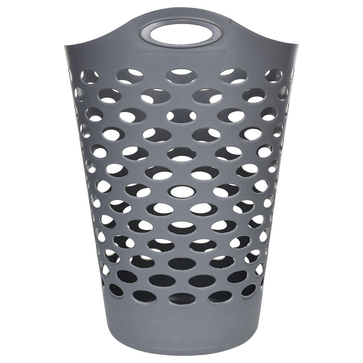 Cesto de roupa cinza flexível 60l