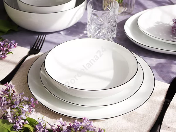 Serwis obiadowy na 12 osób (40el.) Bogucice - Base Black 1227
