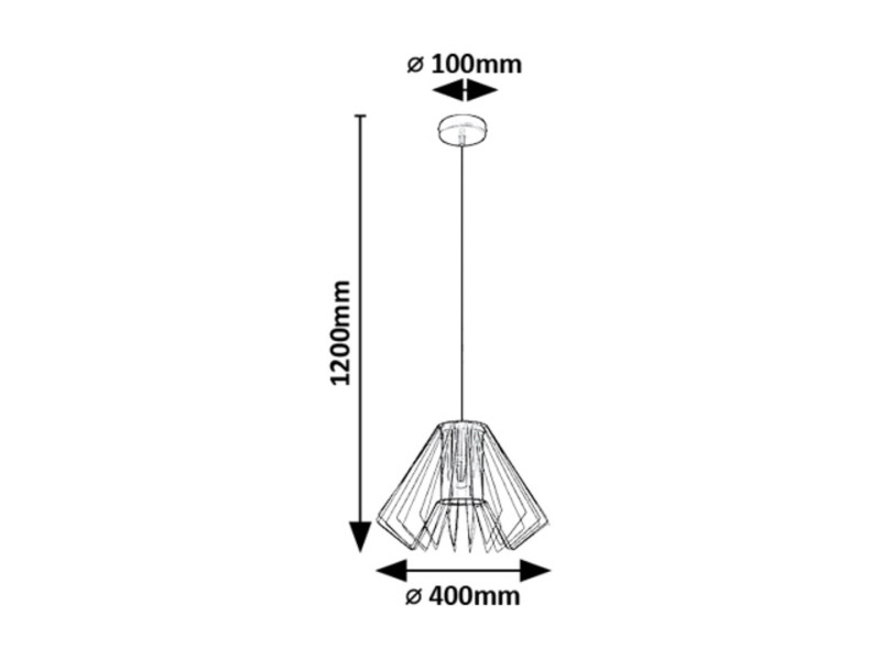 Lampa wisząca czarna-dymiona EMERENCIA 1xE27x40W wym: 120x40x40 cm Rabalux