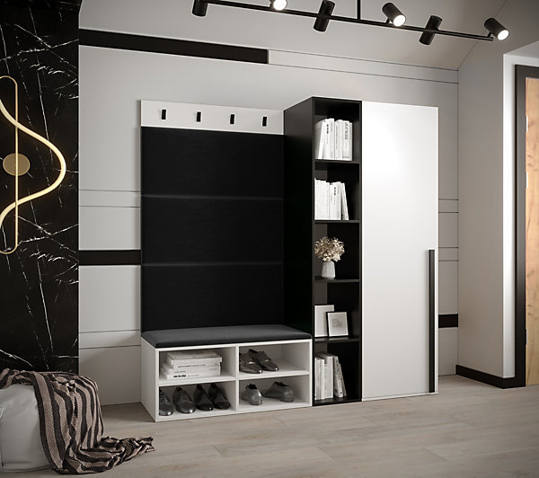Ensemble de garde-robe Miro 1 184x164x42 (Blanc   Manila 18)
