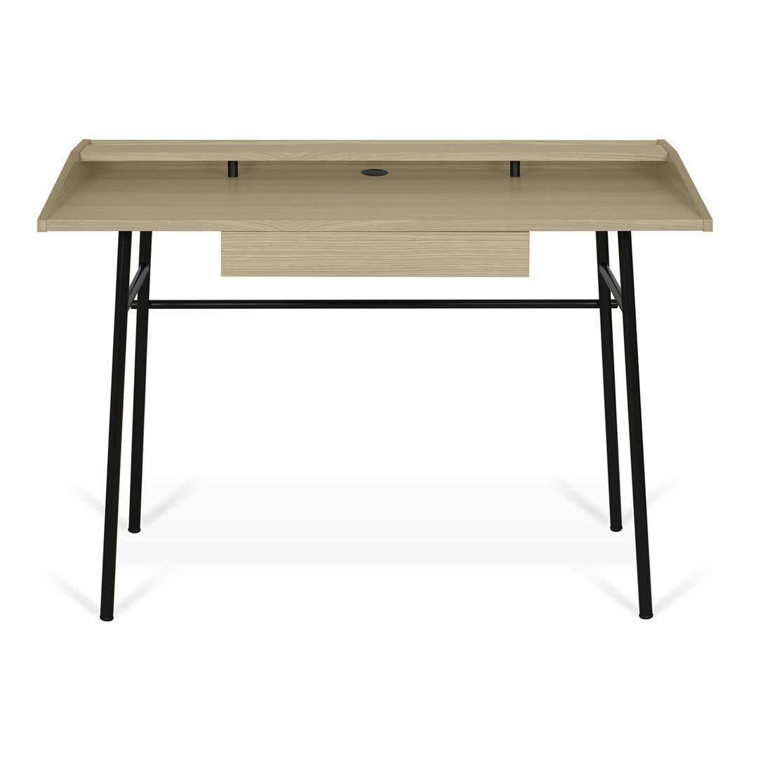PLY - Bureau  placage chêne naturel et noir