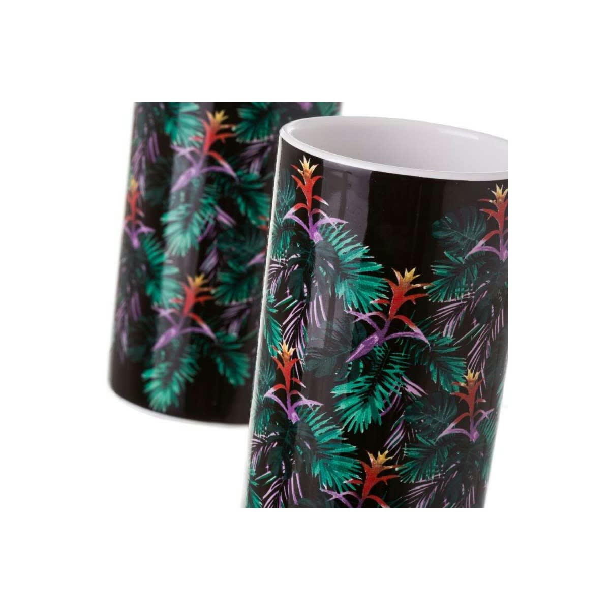 FEUILLAGE GUZMANIA - Set de salle de bain distributeur savon + verre