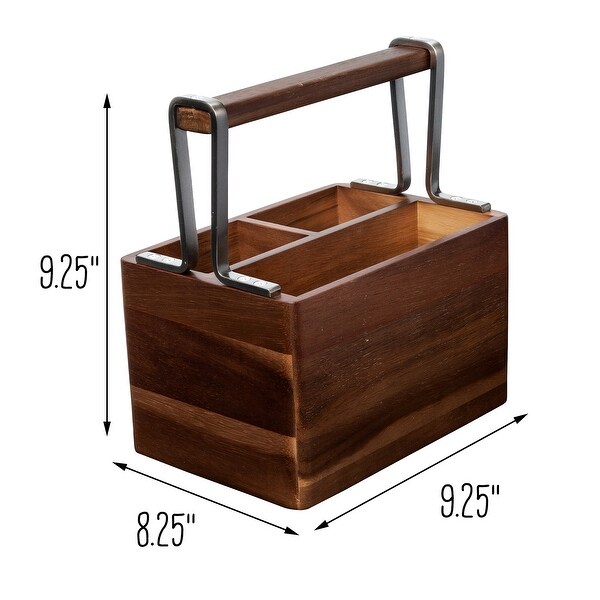 Natural Acacia Wood Cutlery Caddy