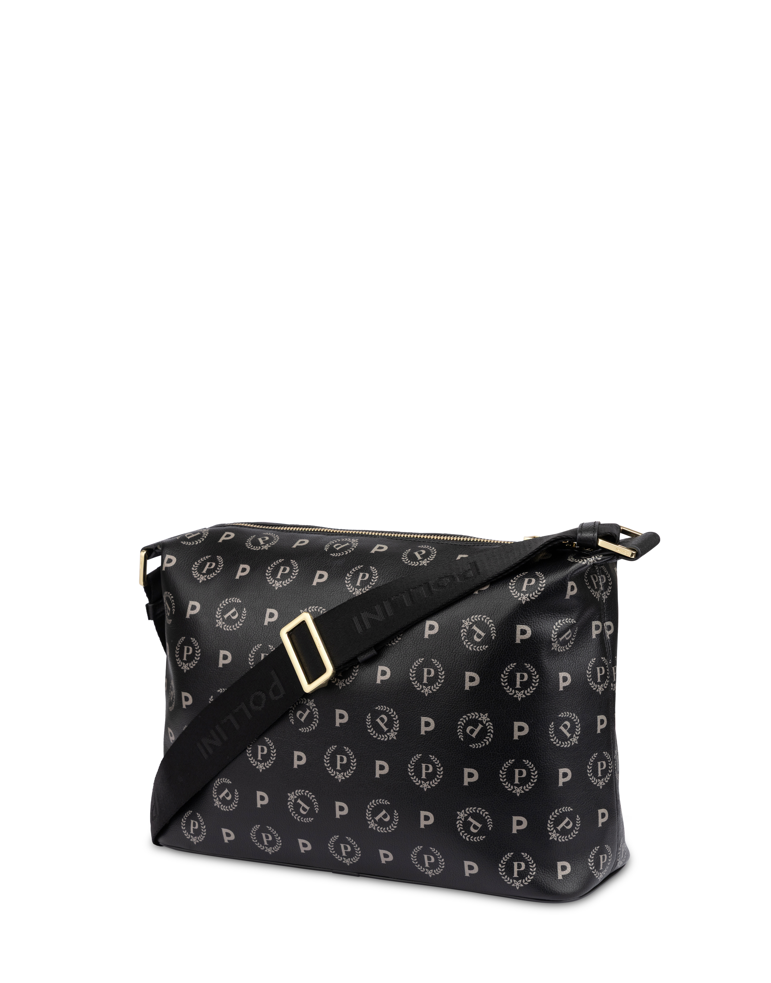 Hobo Bag In Heritage Logo Nero/nero