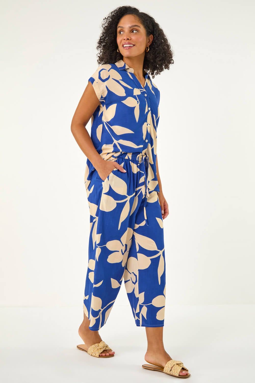 Roman Floral Mono Print Trouser