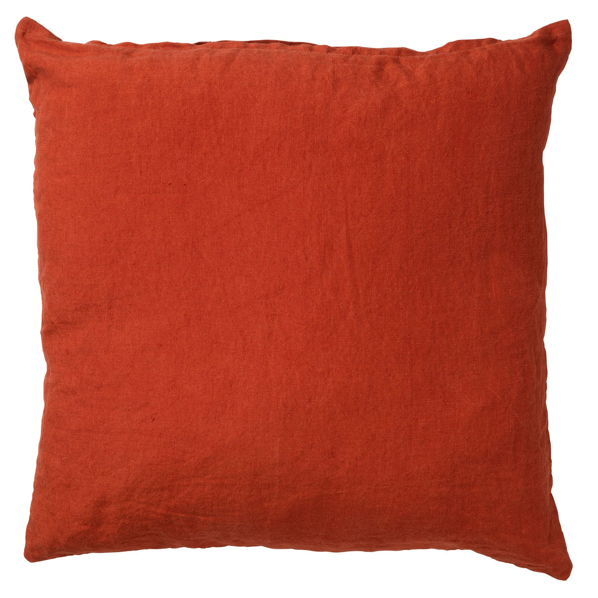LINN - Kussenhoes 45x45 cm - 100% linnen - effen kleur - Potters Clay - oranje