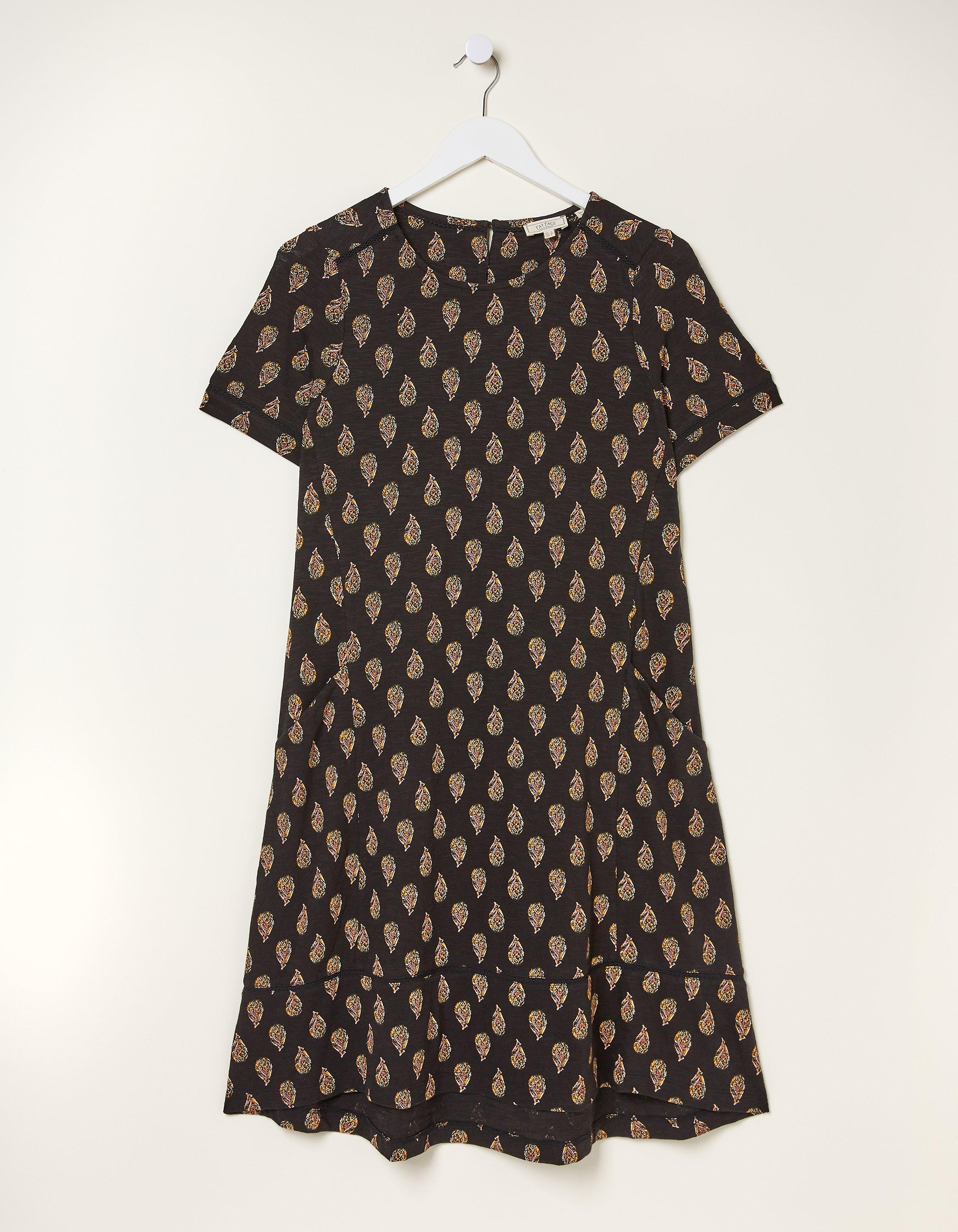 Simone Woodblock Jersey Dress