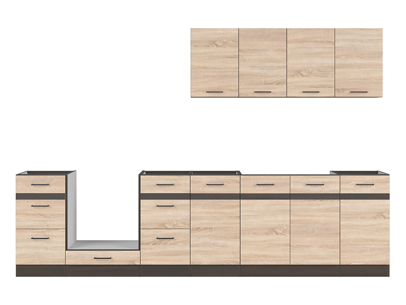 Komplet kuchenny Junona Line 300 cm dąb sonoma