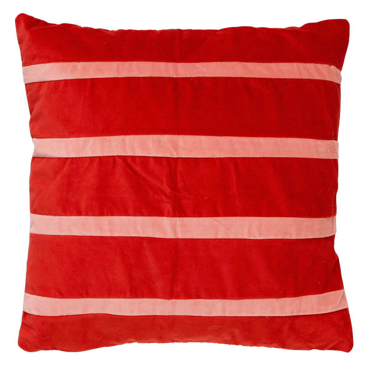 PEMM - sierkussen 45x45 cm - velvet - colour blocking - Aurora Red - rood, roze