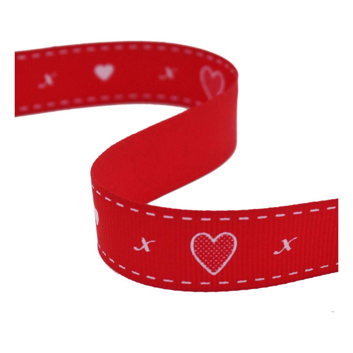 Red Hearts Grosgrain Ribbon 16mm x 4m