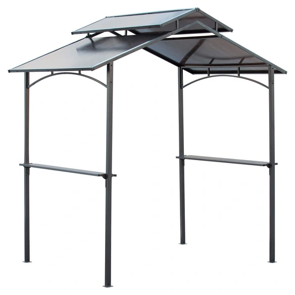 Grillpavillon, BxHxT: 240 x 250 x 150 cm, schwarz/braun