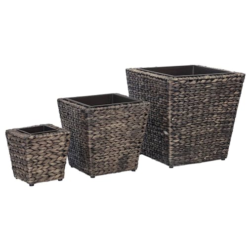 NNEVL Garden Raised Beds 3 pcs Water Hyacinth Brown