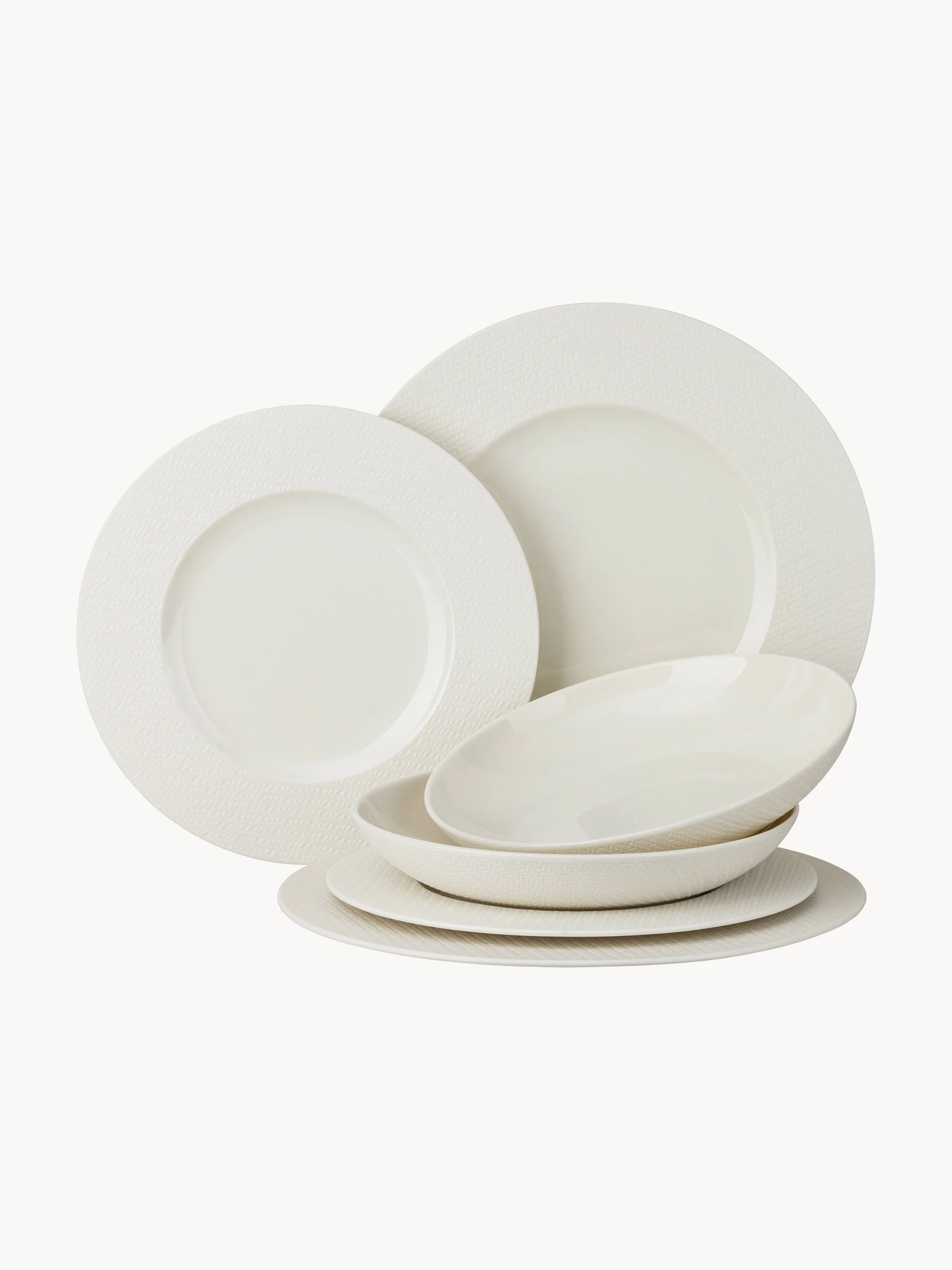 Porzellan-Geschirr-Set Kumi, 2 Personen, 6er-Set