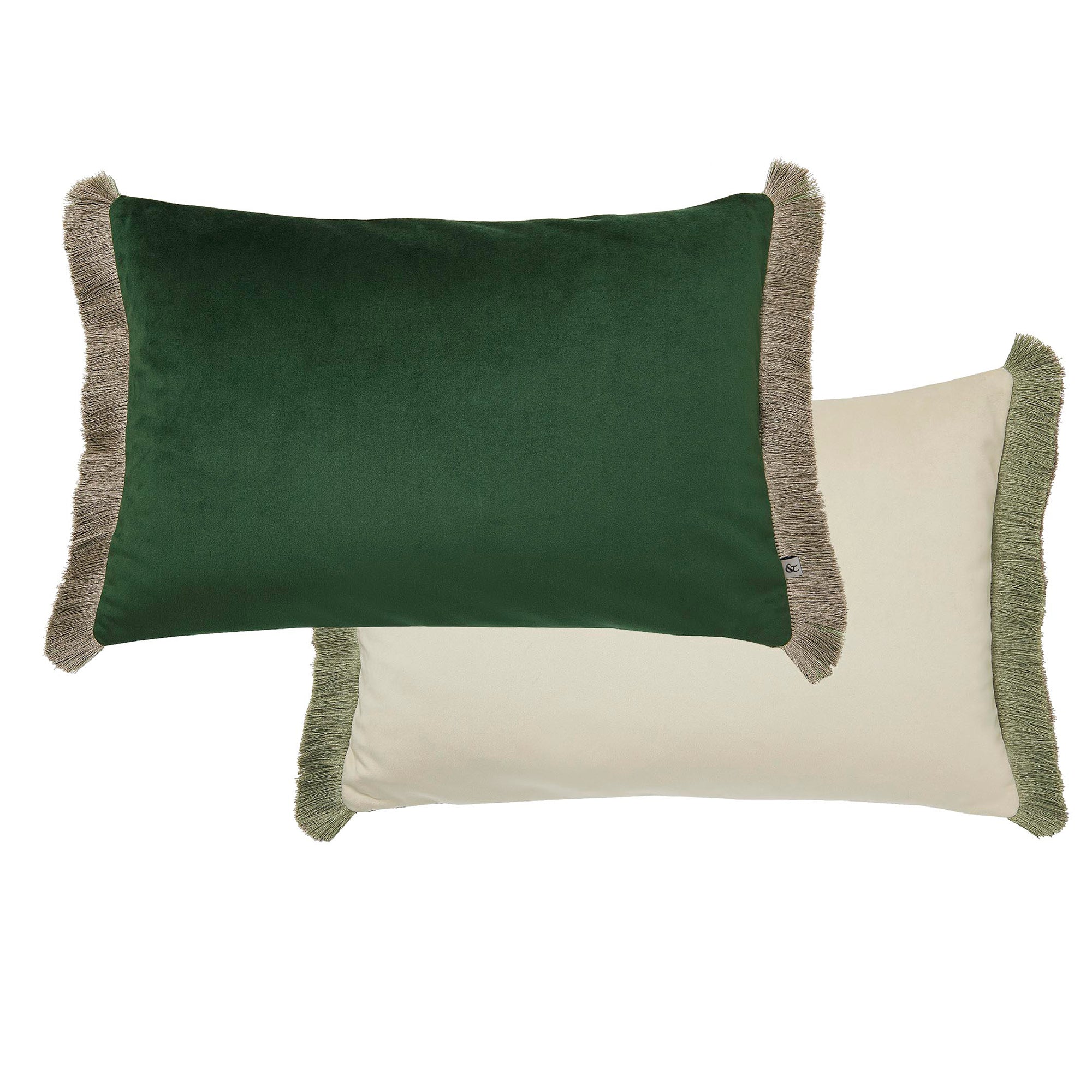 Graham & Brown Sierkussen met ritssluiting Franje Glanzend - Emerald 40x60cm
